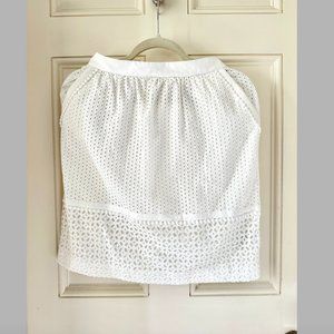 Boden White Lace Skirt, Zipper Side, Size 8R